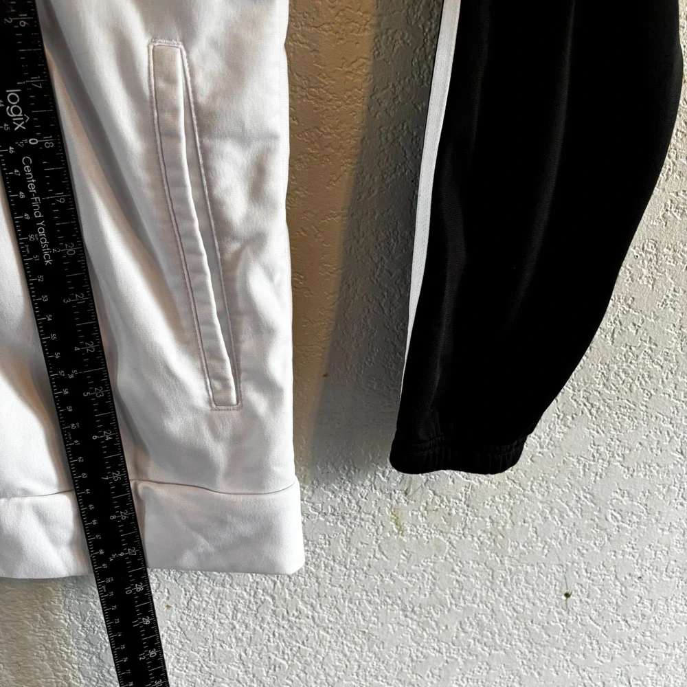 Adidas Mens Colorblock Track Jacket Black White Three Stripe Full Zip Medium